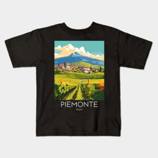 A Pop Art Travel Print of Piemonte - Italy Kids T-Shirt